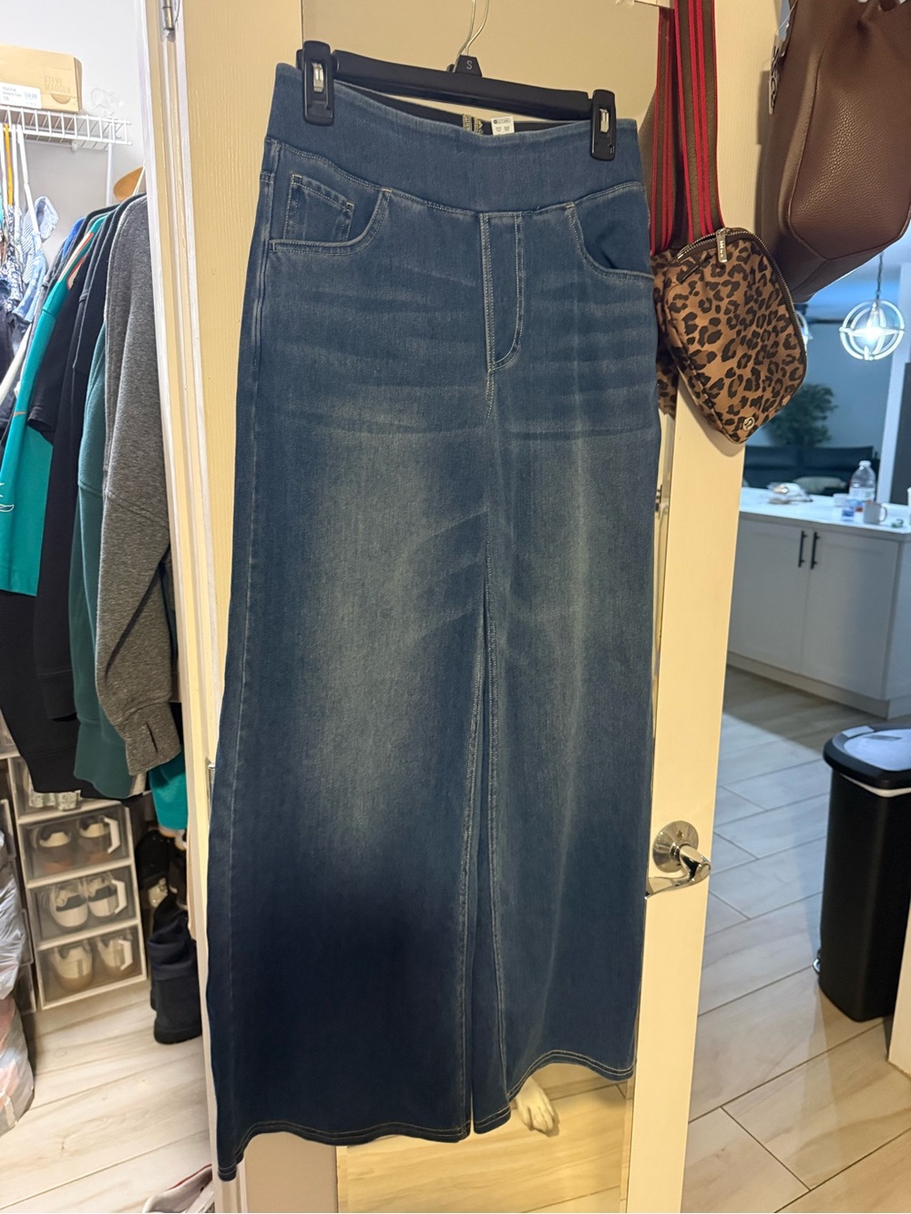 HALARA Women's Wide Leg Jeans - Blue Wash